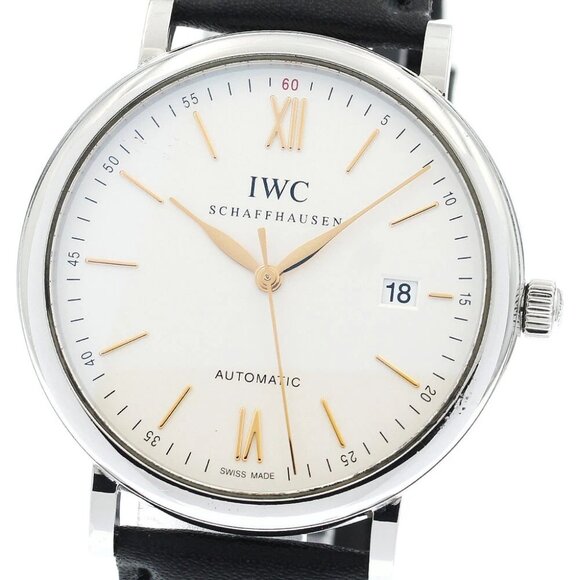 IWC SCHAFFHAUSEN Portofino Date beige Dial Automatic Men's Watch - Picture 1 of 6